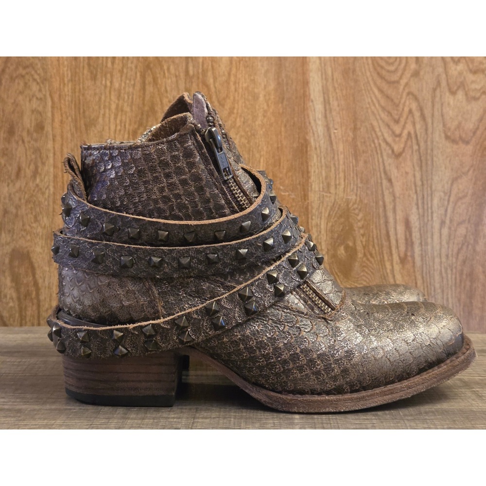 Freebird By‎ Steven Truth Studded Ankle Boots Womens Size 7 Metallic Bronze